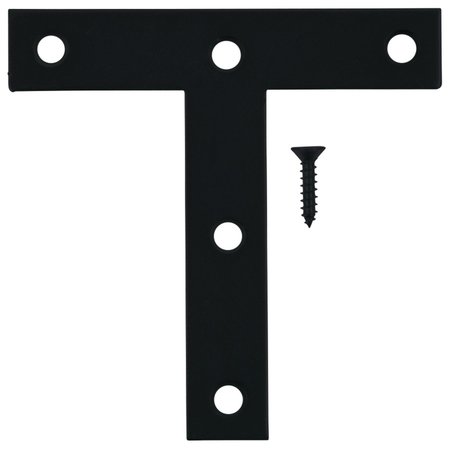 HAMPTON 4 in. H X 4 in. W X 4 in. L Black Steel T-Plate 01-3410-426